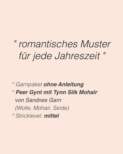 Rosie Yoke Sweater | romantische Rosen aus Peer Gynt und Tynn Silk Mohair von Sandnes Garn