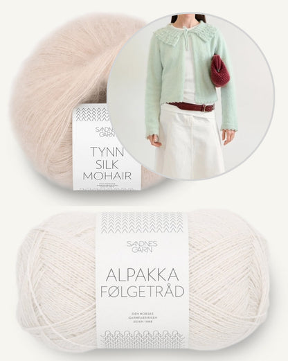 Lilly Blouse | feiner Cardigan mit breitem Kragen aus Alpakka Folgetrad und Tynn Silk Mohair von Sandnes Garn