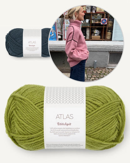 Linea Sweater | warmer Rollkragen und feine Kontrastlinien aus Atlas von Sandnes Garn
