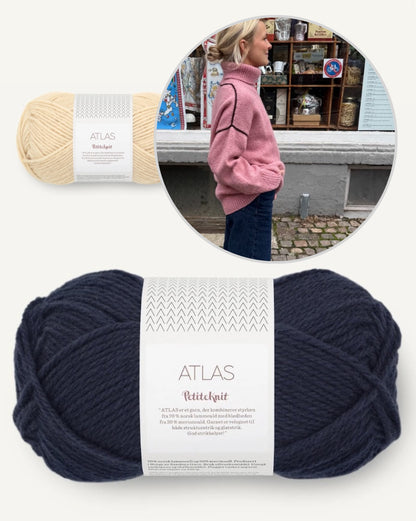 Linea Sweater | warmer Rollkragen und feine Kontrastlinien aus Atlas von Sandnes Garn