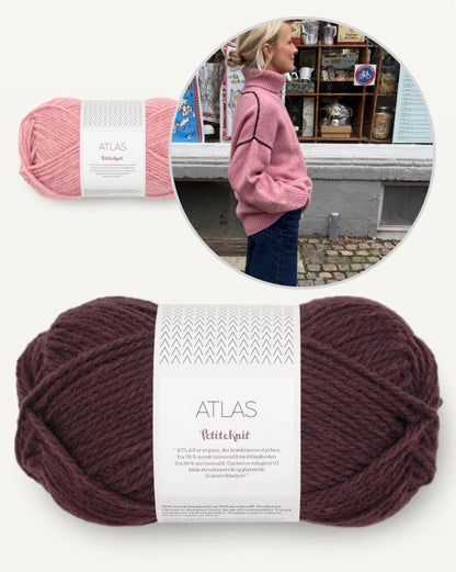 Linea Sweater | warmer Rollkragen und feine Kontrastlinien aus Atlas von Sandnes Garn