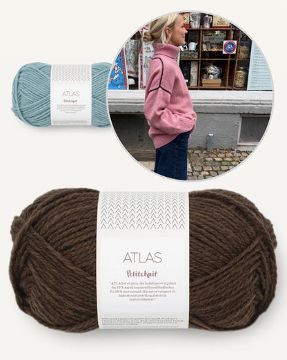 Linea Sweater | warmer Rollkragen und feine Kontrastlinien aus Atlas von Sandnes Garn