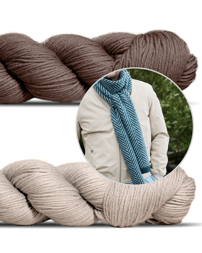 Linewalk-sjaal | visgraatpatroon van Lovely Merino Treat van Rosy Green Wool