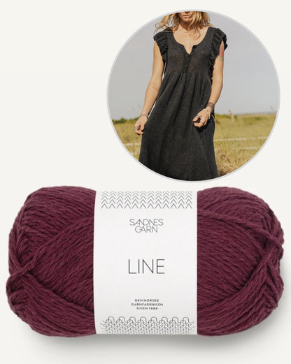 Lola Dress | Maxikleid mit Rüschenärmeln aus Line von Sandnes Garn