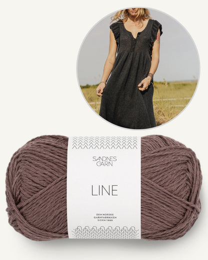 Lola Dress | Maxikleid mit Rüschenärmeln aus Line von Sandnes Garn