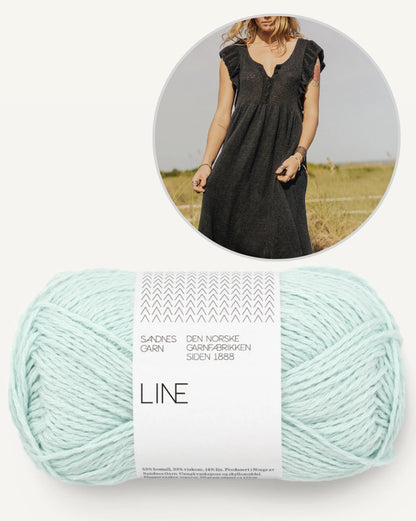 Lola Dress | Maxikleid mit Rüschenärmeln aus Line von Sandnes Garn