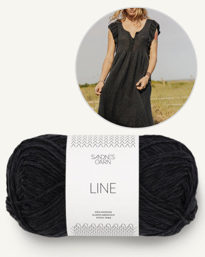 Lola Dress | Maxikleid mit Rüschenärmeln aus Line von Sandnes Garn