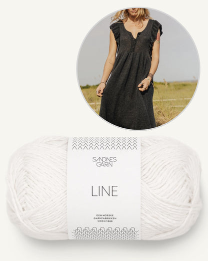 Lola Dress | Maxikleid mit Rüschenärmeln aus Line von Sandnes Garn