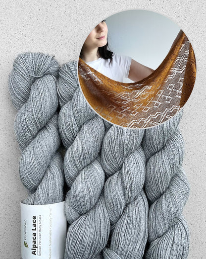 Lucarne Scarf | feines Lacemuster - super weich aus Alpaca Lace von Pascuali