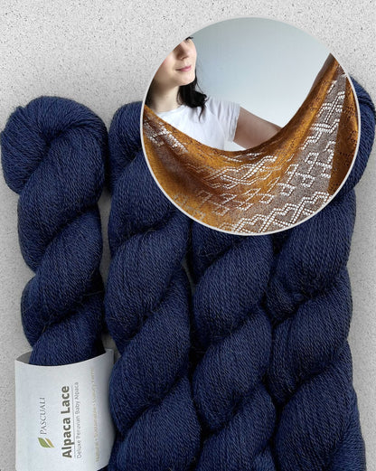 Lucarne Scarf | feines Lacemuster - super weich aus Alpaca Lace von Pascuali