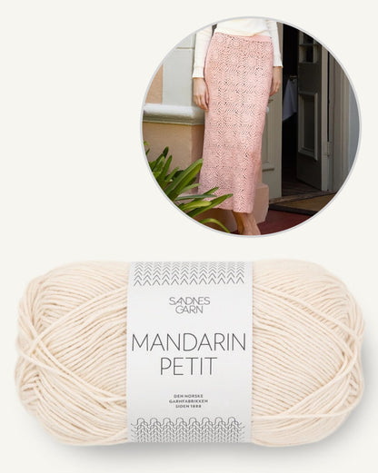 Lucienne Skirt | Boho crochet skirt made from Mandarin Petit by Sandnes Garn