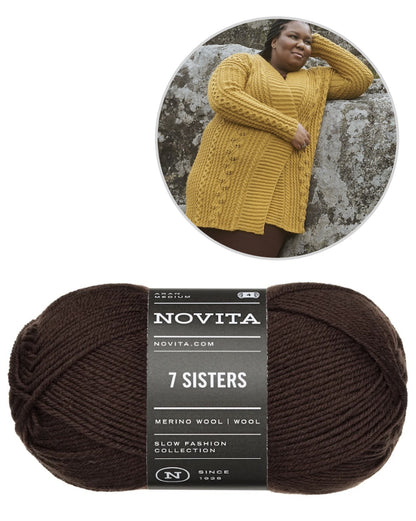 Cardigan Lumo | modello ampio e lungo, realizzato con 7 Sisters di Novita