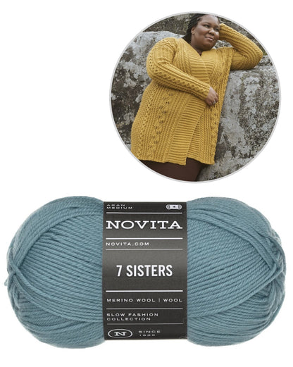 Cardigan Lumo | modello ampio e lungo, realizzato con 7 Sisters di Novita