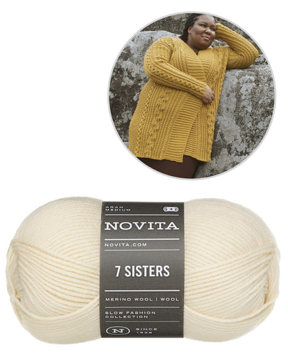 Cardigan Lumo | modello ampio e lungo, realizzato con 7 Sisters di Novita