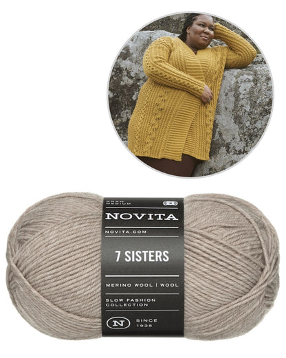 Cardigan Lumo | modello ampio e lungo, realizzato con 7 Sisters di Novita