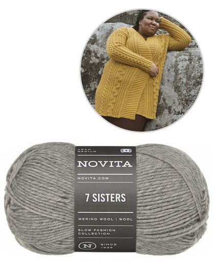 Cardigan Lumo | modello ampio e lungo, realizzato con 7 Sisters di Novita