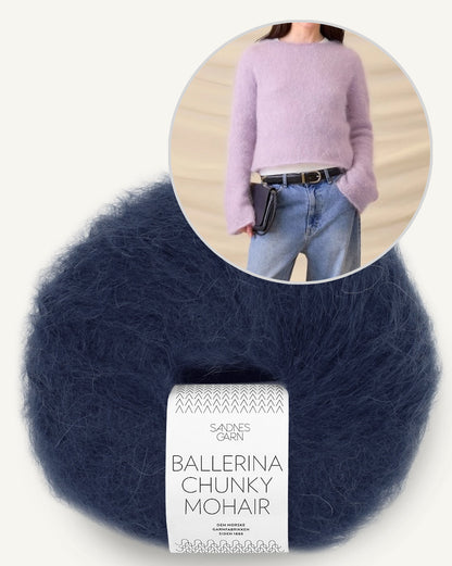 Lyra Sweater | feine Bluse mit weiten Ärmeln aus Ballerina Chunky Mohair von Sandnes Garn