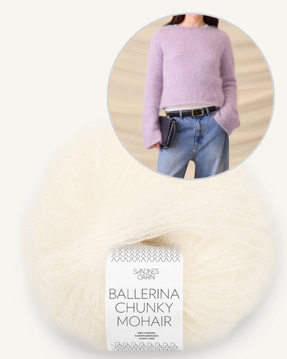 Lyra Sweater | feine Bluse mit weiten Ärmeln aus Ballerina Chunky Mohair von Sandnes Garn