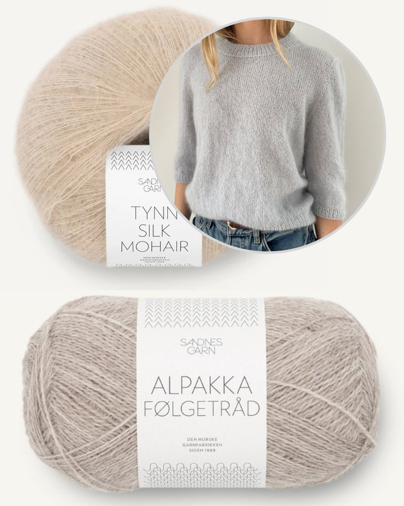 Strickset LeKnit Maria Blouse mit Alpakka Folgetrad und Tynn Silk Mohair von Sandnes Garn 4