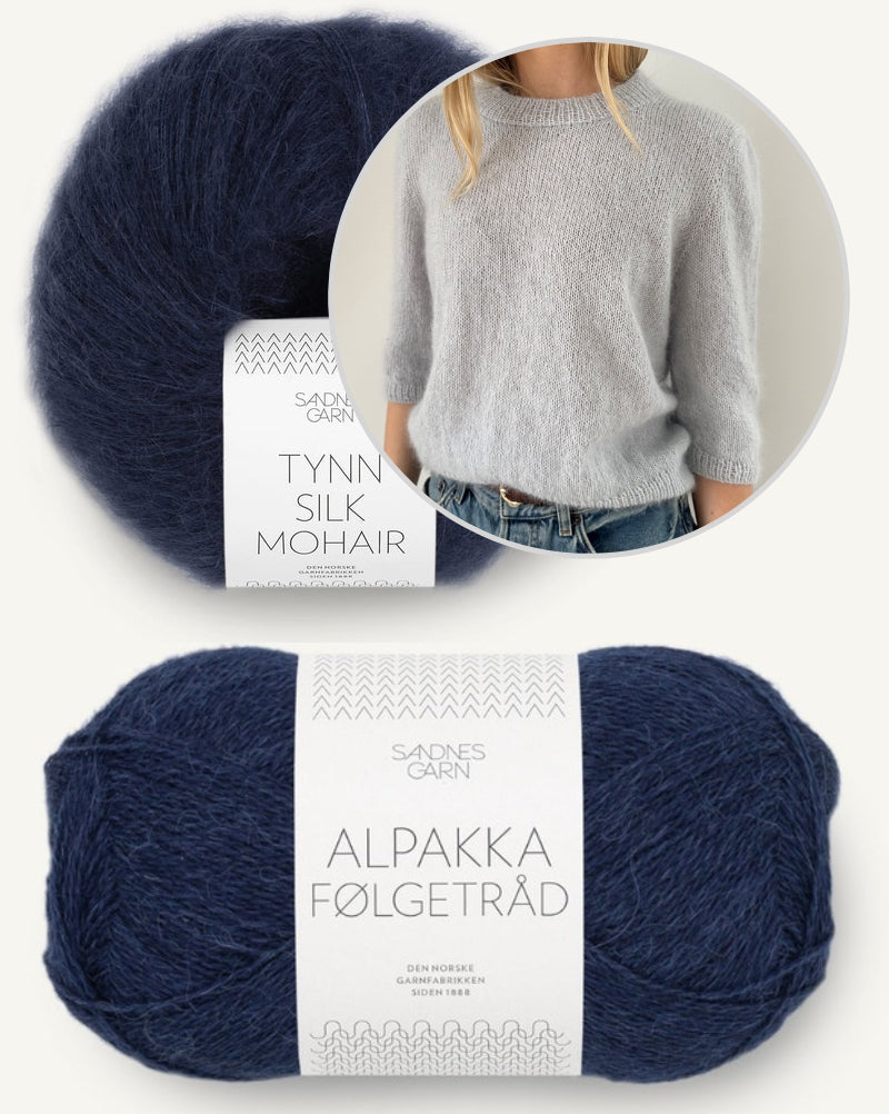 Strickset LeKnit Maria Blouse mit Alpakka Folgetrad und Tynn Silk Mohair von Sandnes Garn 7