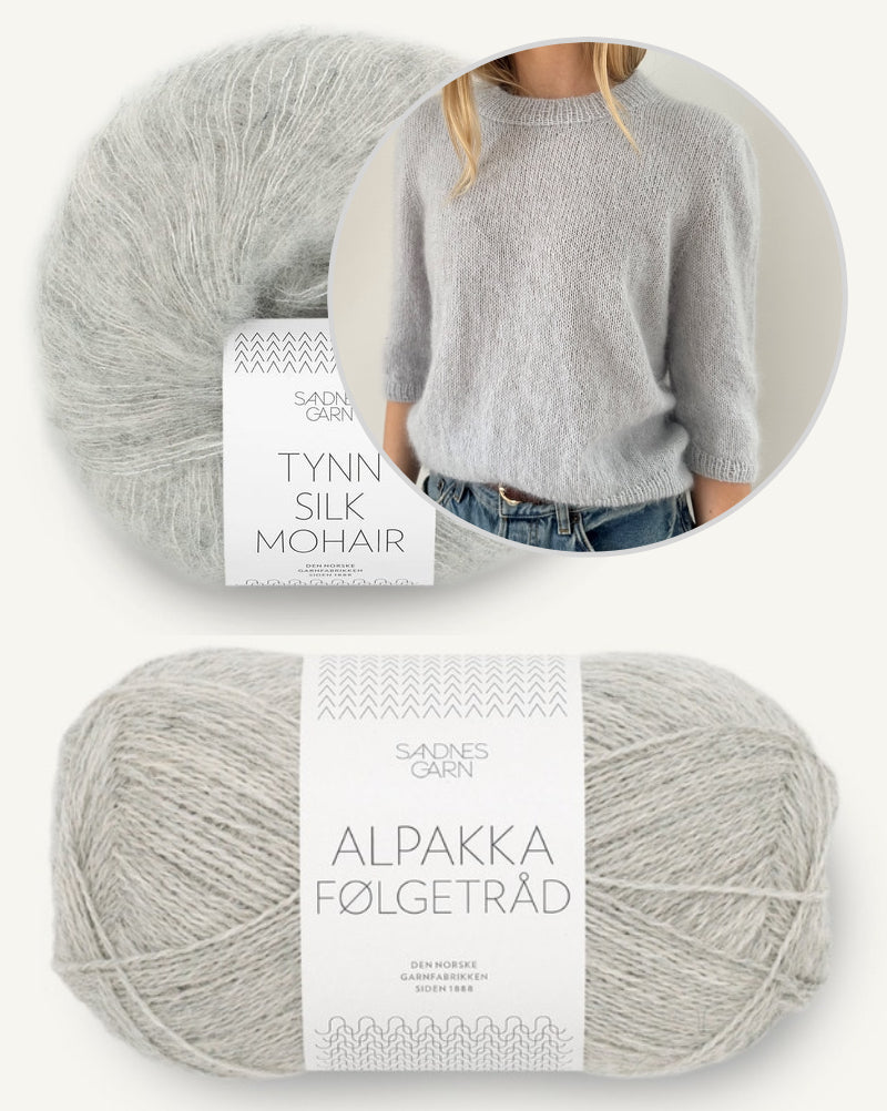 Strickset LeKnit Maria Blouse mit Alpakka Folgetrad und Tynn Silk Mohair von Sandnes Garn 3