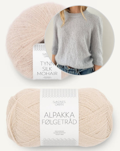Strickset LeKnit Maria Blouse mit Alpakka Folgetrad und Tynn Silk Mohair von Sandnes Garn 8