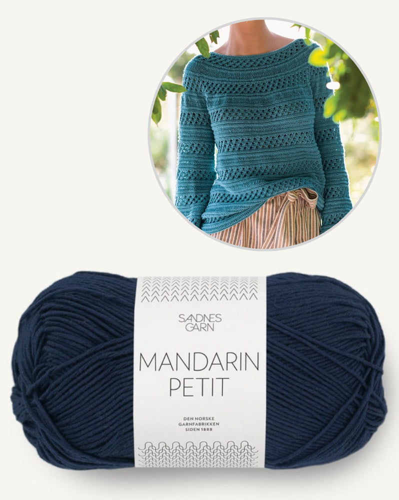Schilfpullover | Strukturmusterstreifen aus Mandarin Petit von Sandnes Garn