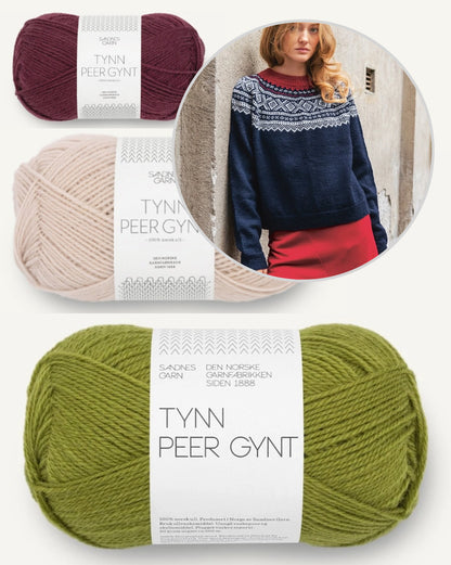 Marius Damegenser - dreifarbig | klassischer Look aus Tynn Peer Gynt von Sandnes Garn