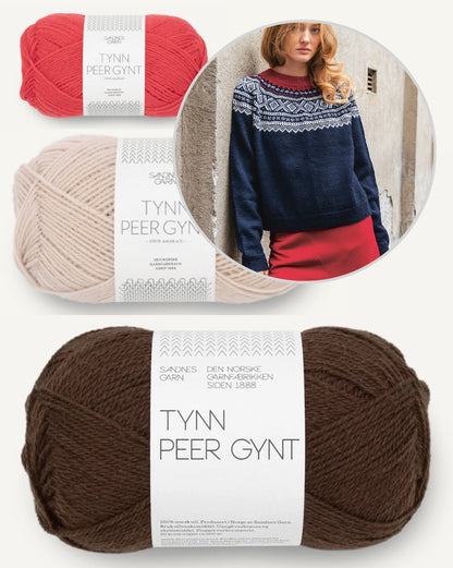 Marius Damegenser - dreifarbig | klassischer Look aus Tynn Peer Gynt von Sandnes Garn