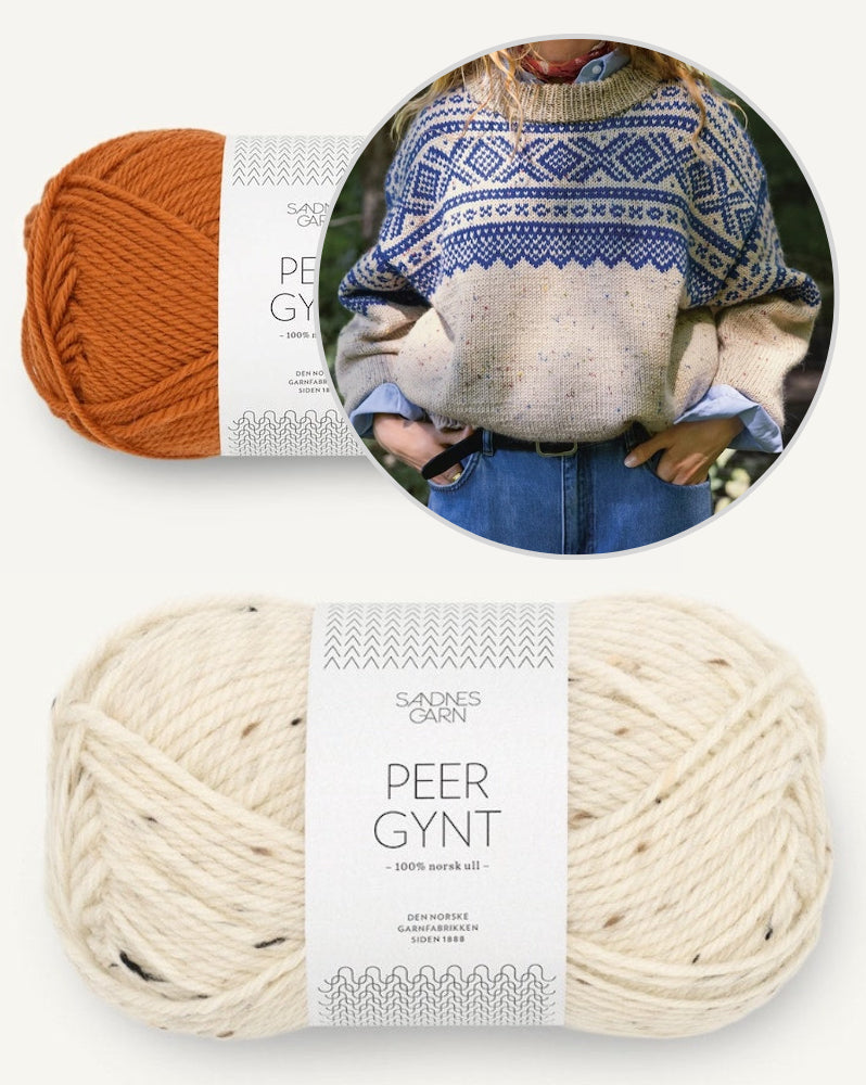 Sandnes 2410 Norske Ikoner Marius Frauenpullover mit Peer Gynt 8