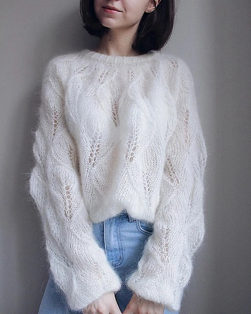 Masha Ziablikova, October Day Sweater aus Kidsilk Haze von Rowan cream