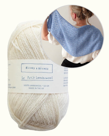 Meadowbright | romantic lace pattern in Le Petit Lambswool by Biches & Bûches