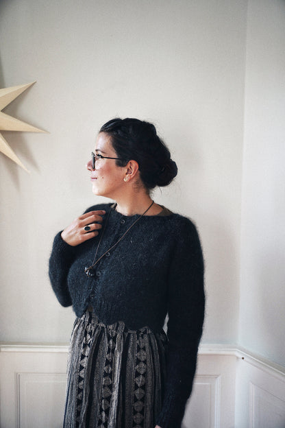 Tulip Cardigan | zarte Musterkante aus Plötulopi und Tynn Silk Mohair