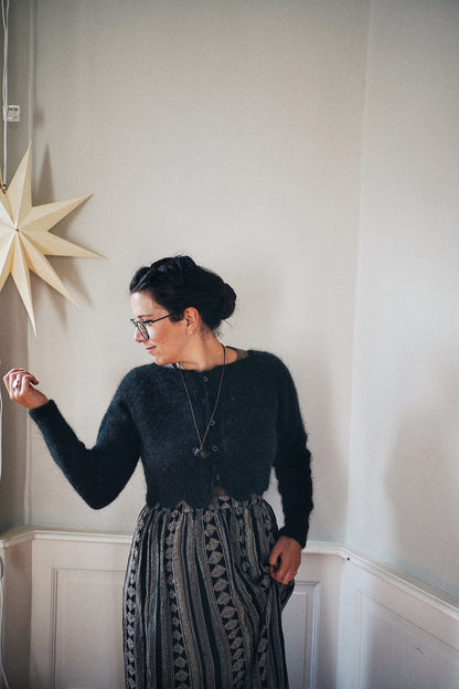 Tulip Cardigan | zarte Musterkante aus Plötulopi und Tynn Silk Mohair