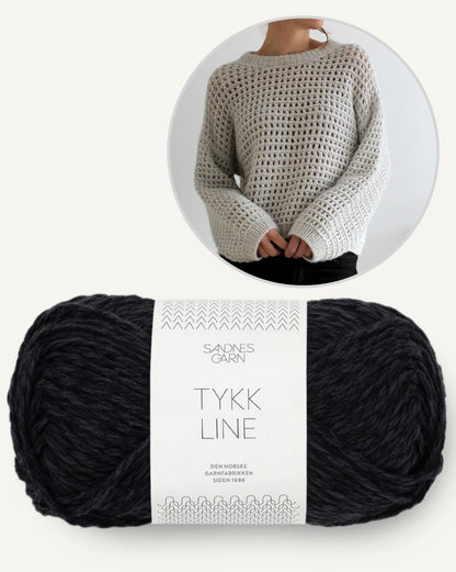 Paula-m Mesh Sweater aus Tykk Line von Sandnes Garn 11