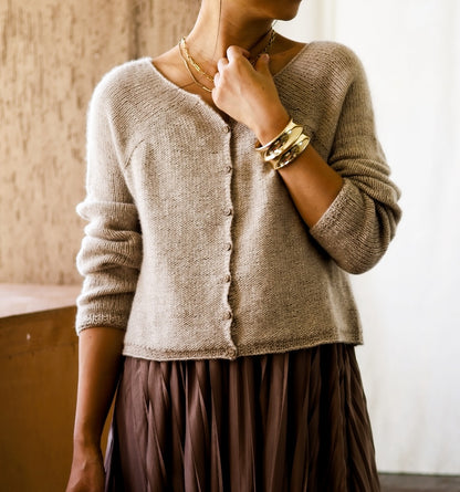 Minimi Knit Design Winter Pyramid Cloud Cardigan mit Cardiff Cashmere  Classic 1