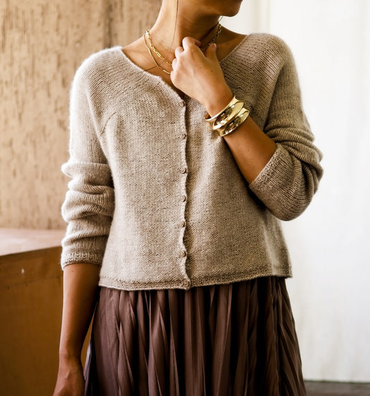 Minimi Knit Design Winter Pyramid Cloud Cardigan mit Cardiff Cashmere  Classic 1