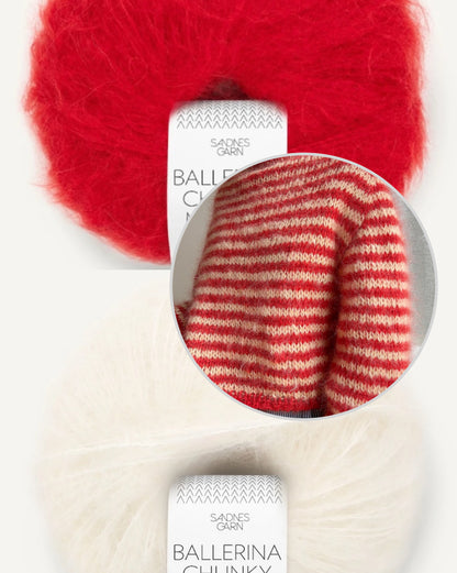 Miyu Sweater | warm with fine stripes made from Ballerina Chunky Mohair by Sandnes Garn