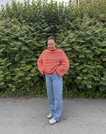 Miyu Sweater | warm with fine stripes made from Ballerina Chunky Mohair by Sandnes Garn