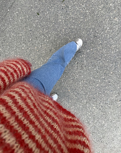 Miyu Sweater | warm with fine stripes made from Ballerina Chunky Mohair by Sandnes Garn