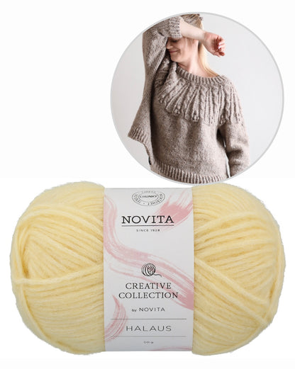 Moana Sweater | Cable yoke with halaus from Novita 