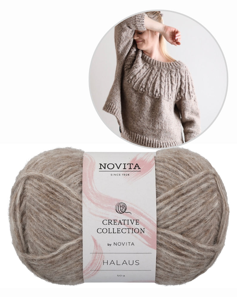 Moana Sweater | Cable yoke with halaus from Novita 