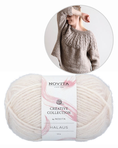Moana Sweater | Cable yoke with halaus from Novita 