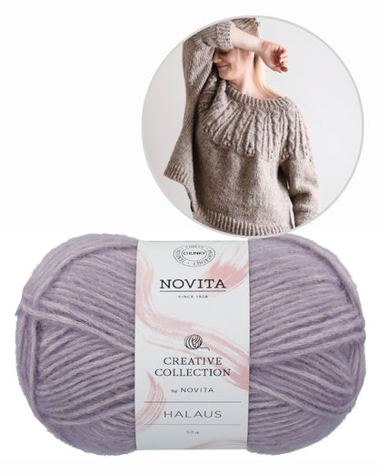 Moana Sweater | Cable yoke with halaus from Novita 
