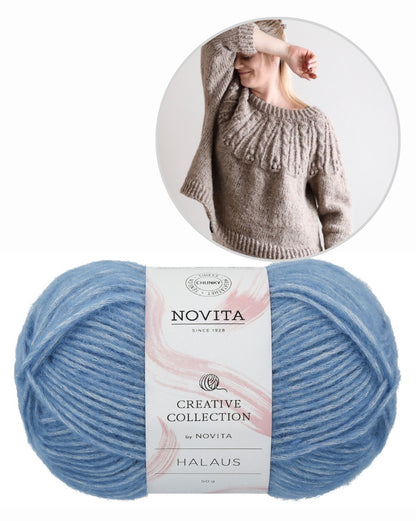 Moana Sweater | Cable yoke with halaus from Novita 