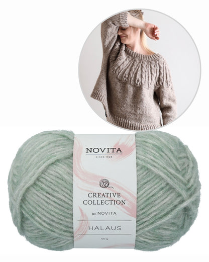 Moana Sweater | Cable yoke with halaus from Novita 
