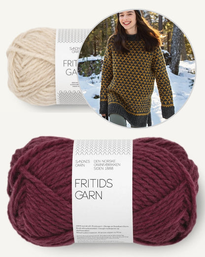 Mogen Sweater | grafisches Muster aus Fritidsgarn von Sandnes Garn