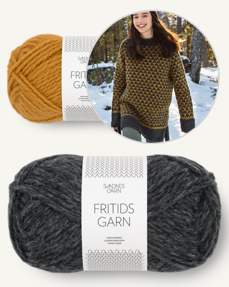 Mogen Sweater | grafisches Muster aus Fritidsgarn von Sandnes Garn