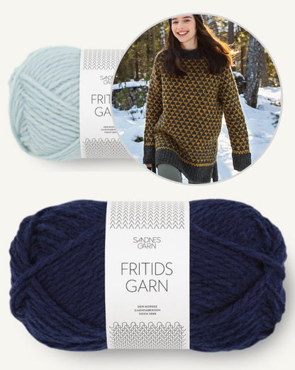 Mogen Sweater | grafisches Muster aus Fritidsgarn von Sandnes Garn