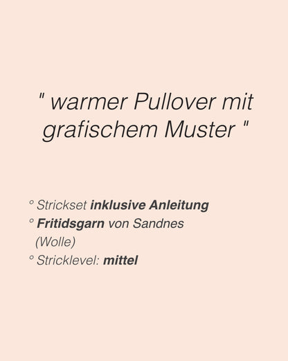 Mogen Sweater | grafisches Muster aus Fritidsgarn von Sandnes Garn